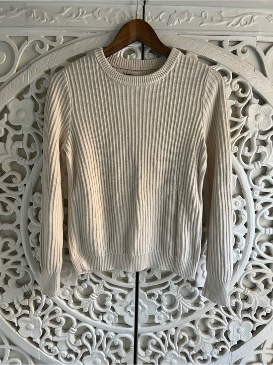 Frank & Oak Sweaters - Frank & Oak 100% Cotton Rib Knit Sweater Cream Ivory Size Small